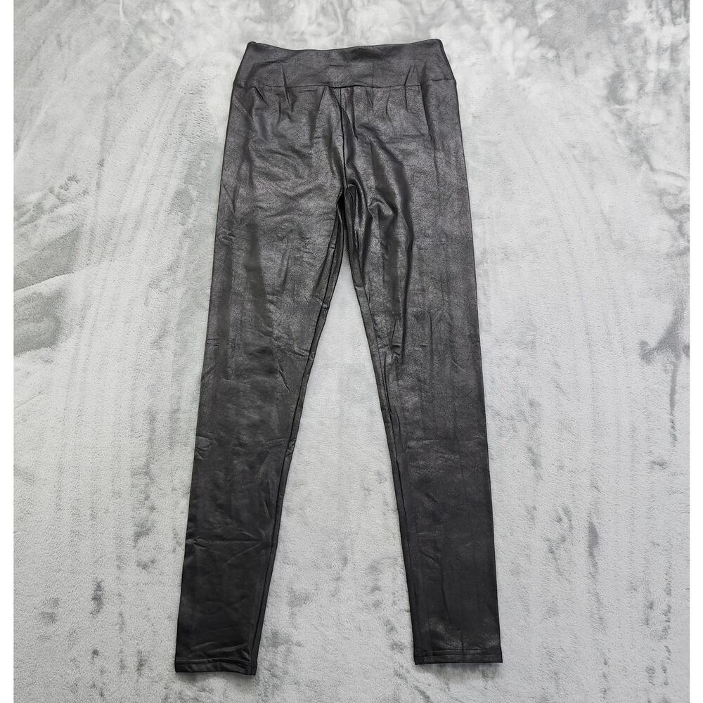 Joyspun Pants Womens L Black Crackle Footless Weekend Tights Pull On High Rise
